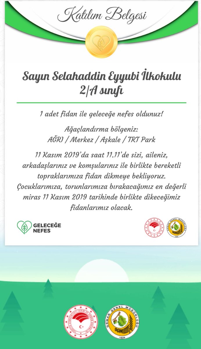 AgrEyyubi's tweet photo. ''Bir kuşağın diktiği ağacın gövdesinde, 
  gelecek kuşaklar serinler.'' 🌱🌿🌳
@agrimem @ziyaselcuk @mfaruktekinn @songul_kose @sedatmrcn https://t.co/v283UfoXR2