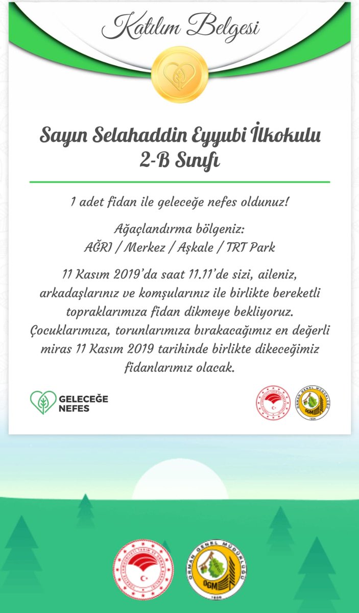 AgrEyyubi's tweet photo. ''Bir kuşağın diktiği ağacın gövdesinde, 
  gelecek kuşaklar serinler.'' 🌱🌿🌳
@agrimem @ziyaselcuk @mfaruktekinn @songul_kose @sedatmrcn https://t.co/v283UfoXR2