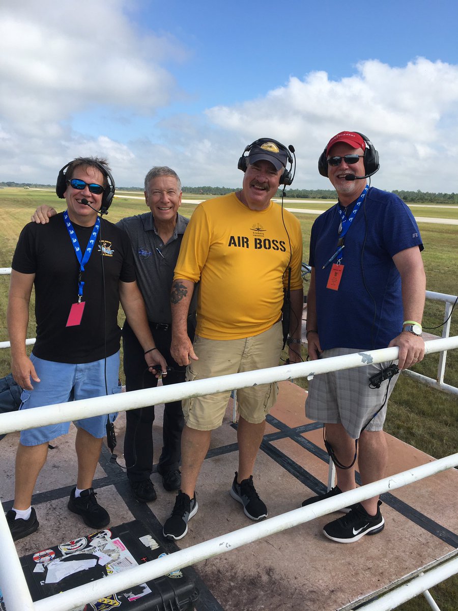 Thanks to Joan Fitzgerald for this photo. Air Boss Wayne Boggs with ‘The New Bosses on the block’ Tim and Boyd. These are excellent new Air Bosses for our future. Rob Reider, the announcer, joins in the photo.