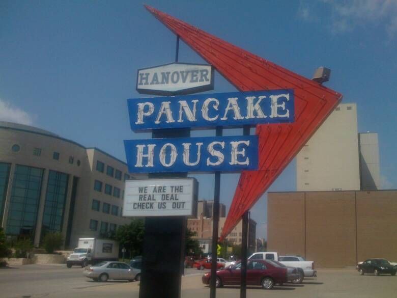 VisitTopeka's tweet photo. Nestled in historic Downtown Topeka is Hanover’s Pancake House - a Topeka staple serving the most important meal of the day for the last 40 years. You can't go wrong with the Denver Pancake Wrap or their popular biscuits and gravy. 🥞 https://t.co/SXWUH1IkCQ https://t.co/yEMrgi8Itw