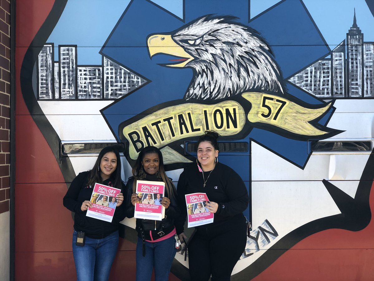 MagentaWarriors's tweet photo. We out here informing our local First Reponders about our New Great Plan @TMobile is now offering for all the hard work! Come by and check us out for more details @ 24 Graham Ave. #BQBridge #NeRules #FirstResponders #AreYouWithUs? #Bushwick @lpetrone9 @MakedaGadson https://t.co/NyLEjQ7p6A