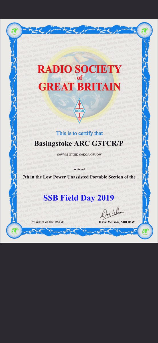 BasingstokeARC's tweet photo. SSB field day results are in. We’re really pleased with our 7th place out of 48 entries. Well done to all involved. Next year we aim for top 5 I guess! https://t.co/xvUkfU4mRT