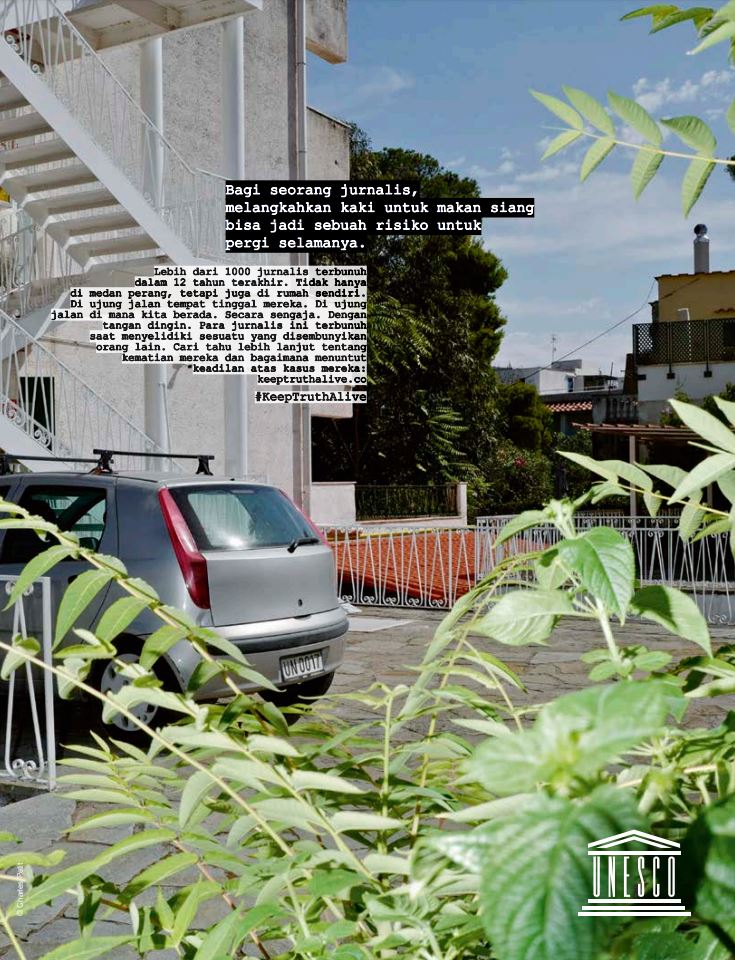Bagi seorang jurnalis, melangkahkan kaki untuk makan siang bisa jadi sebuah risiko untuk pergi selamanya...

#EndImpunity
#KeepTruthAlive
@unesco