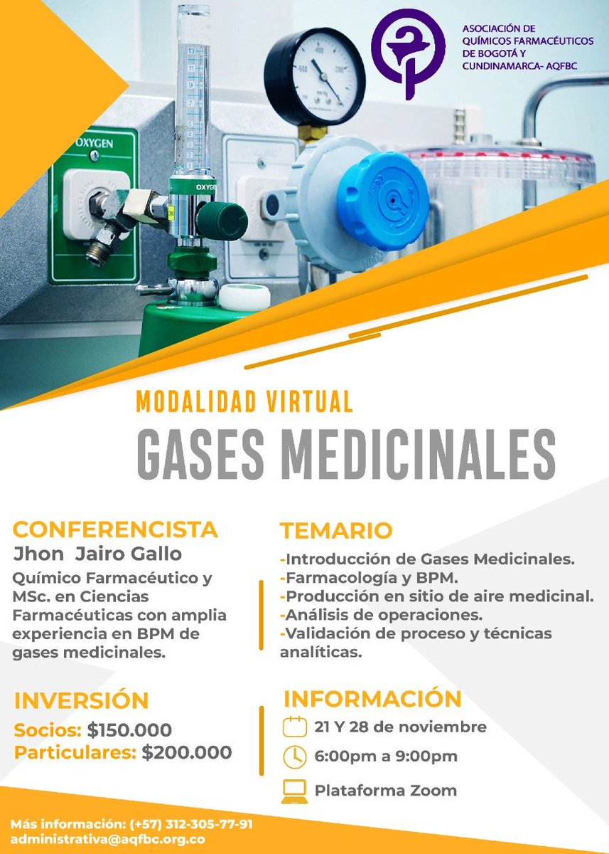 ¿Sabías que...

Aunque los gases medicinales son considerados medicamentos, su proceso de fabricación y producción no es igual?

Aprende esto y mucho más, en nuestro curso virtual de gases medicinales.

¡Inscríbete YA!

docs.google.com/forms/d/e/1FAI…