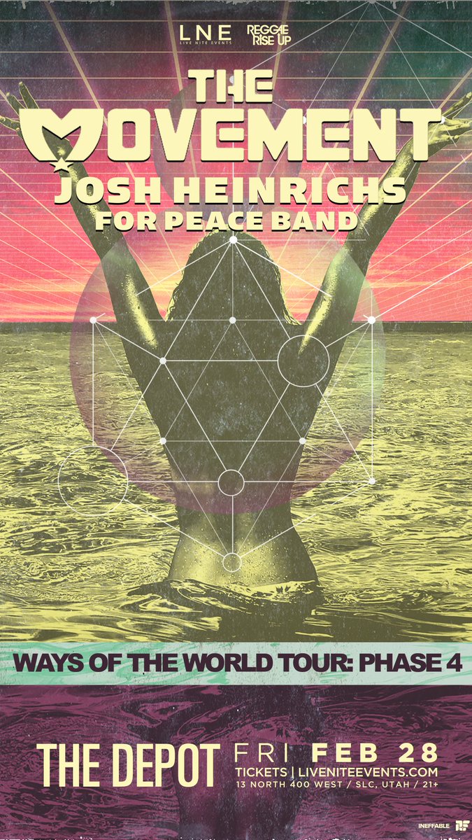 depotslc's tweet photo. ON SALE NOW!!💛 @TheMovementVibe tickets are now on sale here: https://t.co/0iNQqsd839 😻
February 28th at The Depot: Who's coming out to vibe w/ us??
#depotslc #reggaeriseup #slc #themovement #waysoftheworldtour https://t.co/4SDCnLMmri