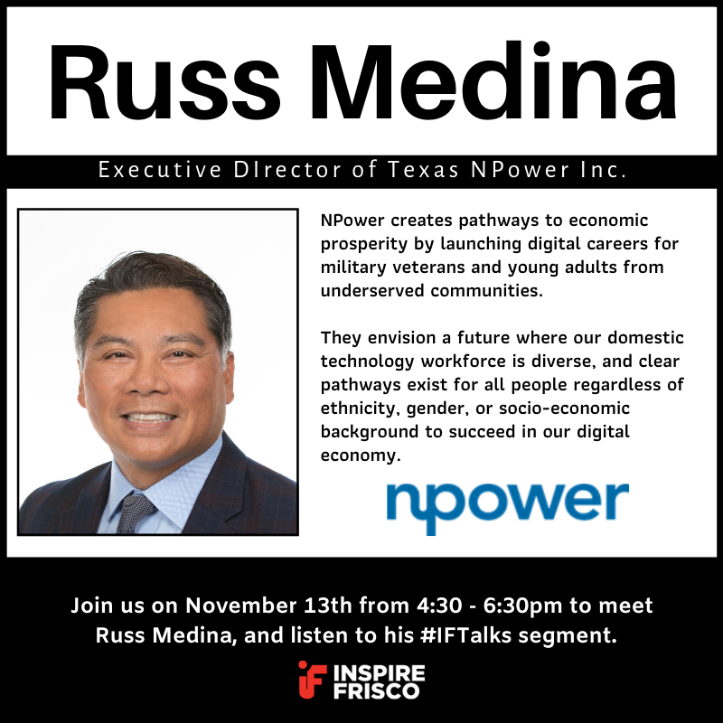 InspireFrisco's tweet photo. Texas @NpowerOrg creates pathways for #veterans looking to enter the digital space by providing the #education and #resources required to achieve economically prosperous lives.

RSVP: https://t.co/zuDa8dEZUC

#IFTalks #InspireFrisco #entrepreneruship #frisco #northtexas #tech https://t.co/lsNtN7YpZz