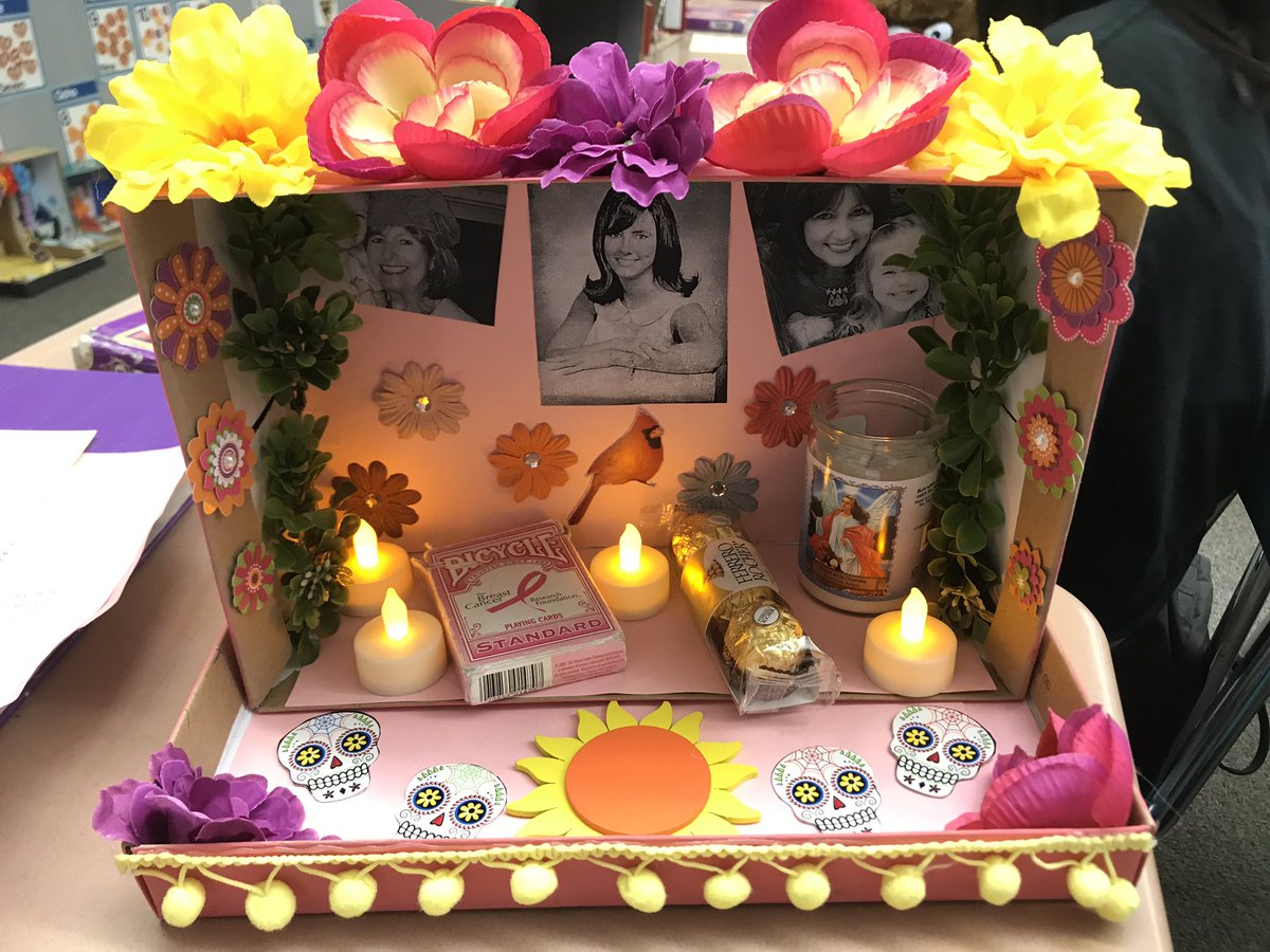 teachwithbonk's tweet photo. Celebrating Dia de los Muertos with the history, memorias, and altars. Collaborating with Ms. Niren, our Spanish teacher, for a memorable experience for all students โค๏ธ #pyllearns #collaboration #ylms https://t.co/SQqQFsigbG