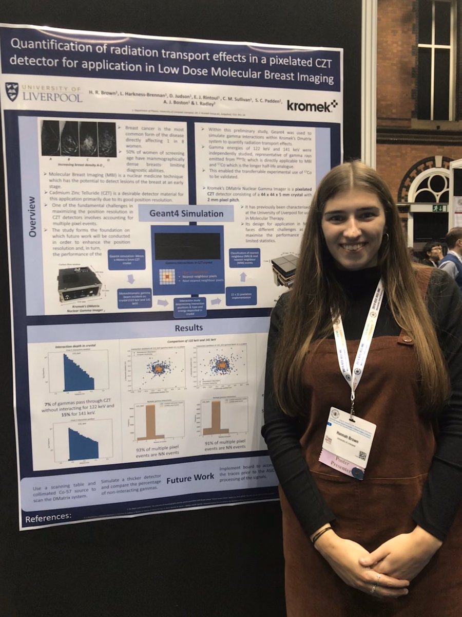 LivWiPhys's tweet photo. Hannah Brown presents her work using Geant4 to quantify radiation transport effects in CZT for application in Low Dose MBI #IEEE2019 https://t.co/ZyyowXWUmC