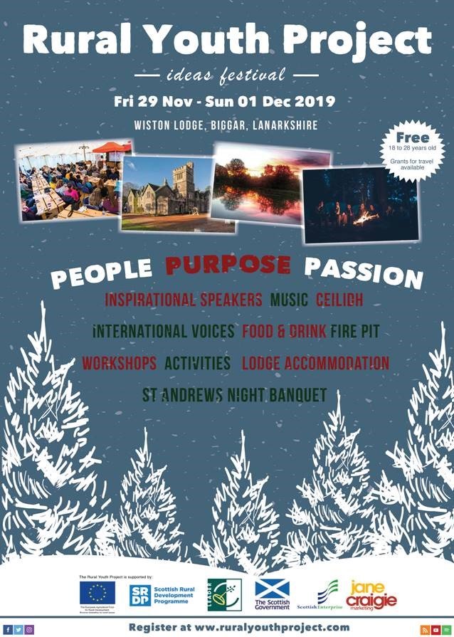 People! Purpose! Passion! We hope our clubs support this month's <a href="/RYP2018/">Rural Youth Project</a>'s event to learn how to support their rural communities &amp; leave feeling empowered to make real lasting change in local areas! 29th Nov-1st Dec #Lanarkshire! Don't miss out,register @ surveymonkey.co.uk/r/PSBYJB8