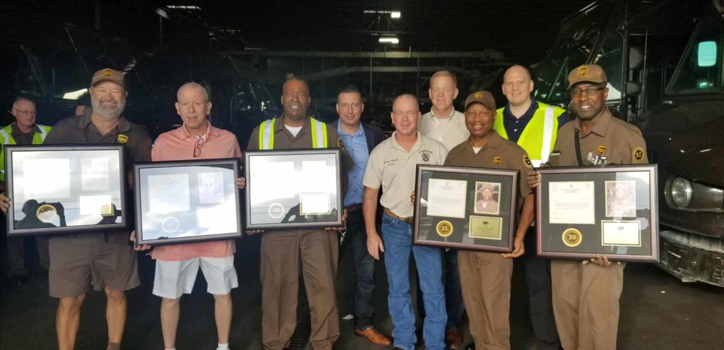 Had the great honor of recognizing some of UPS’s safest drivers in the Tampa building today. Great job gentlemen. #upstampa #COH #CircleOfHonor #UPSers