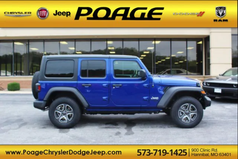 PoageChrysler's tweet photo. New 2020 Jeep Wrangler Unlimited Sport S 4x4. Poage priced at $41,570. Come in to the dealership to find out more information. Call or set up and appointment online!
Check out our full new inventory here: https://t.co/5qAjGZFBye https://t.co/JWSqjxNQYX