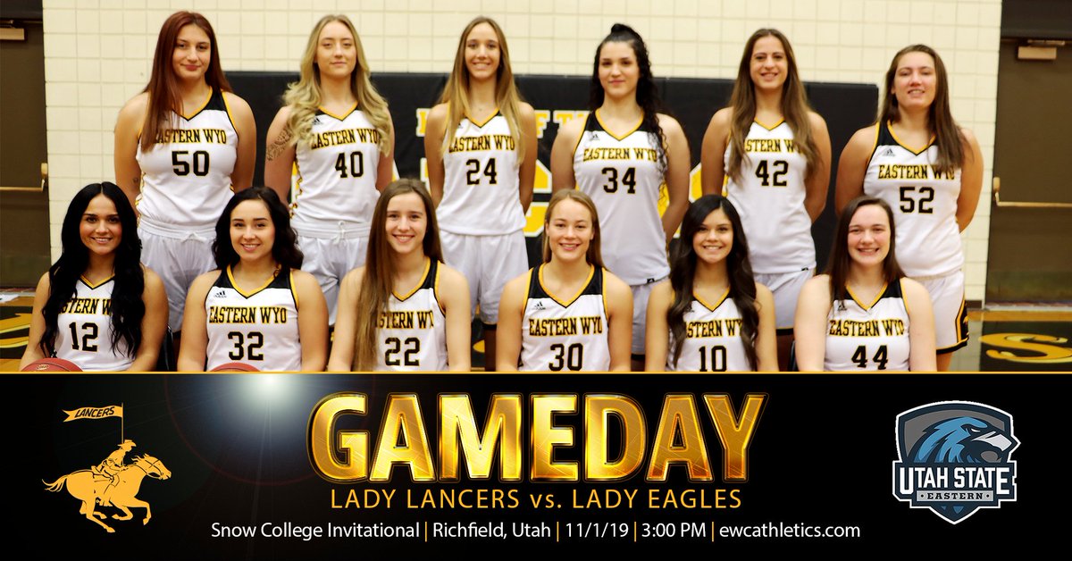 EasternWyoming's tweet photo. It's Game Day! Eastern Wyoming College Lady Lancer Basketball team kicks off their season at Snow College Invitational vs. Utah State Eastern Lady Eagles at 3pm
#EWC #EasternWyomingCollege #EWCBasketball #LadyLancerBasketball #UtahStateEastern https://t.co/GbXWKXvqmU