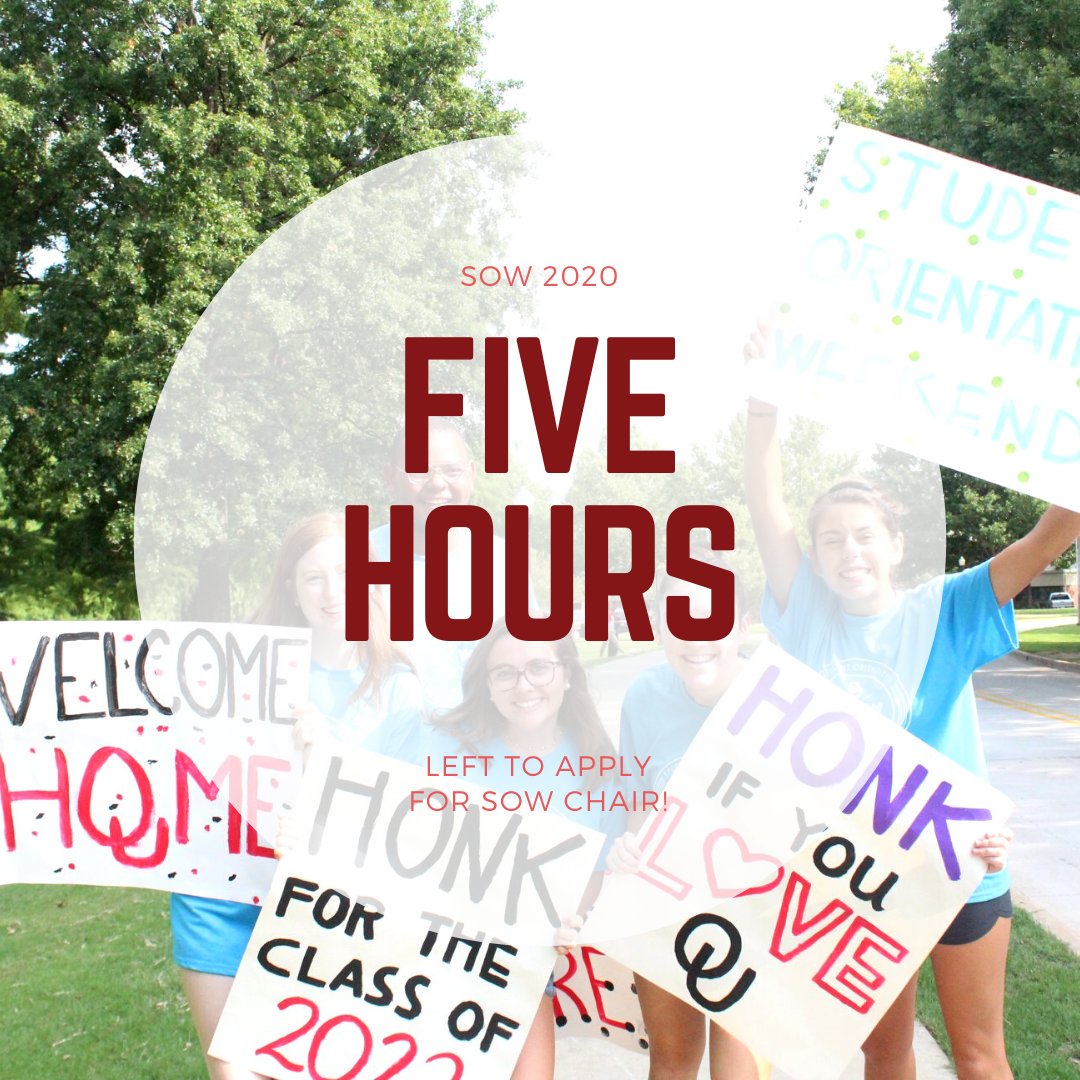 Hurry and get those last minute applications in! Our application for SOW Chair closes at 5pm today!