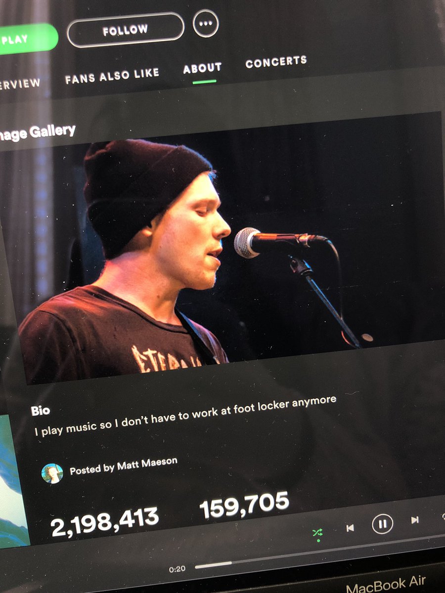 Cass__99's tweet photo. I don’t think enough people pay attention to Spotify bios and that’s a shame. @MattMaeson , I appreciate you 😂 https://t.co/1Nr8Bgk9re