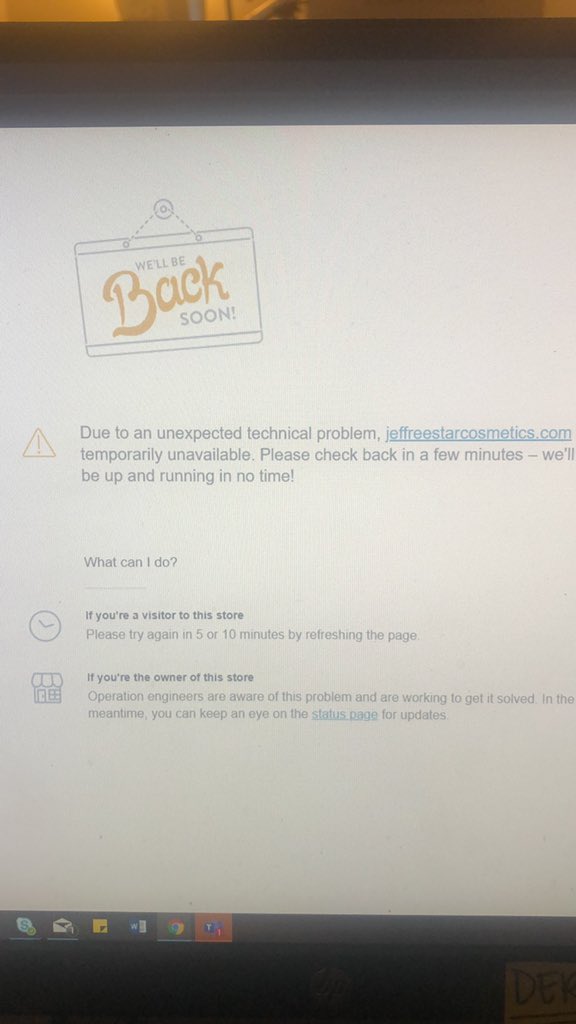 EronRenee's tweet photo. been sitting like this for 3 hours now @JeffreeStar @shanedawson 🙁 @Shopify get it together https://t.co/aMzbkgR0yz