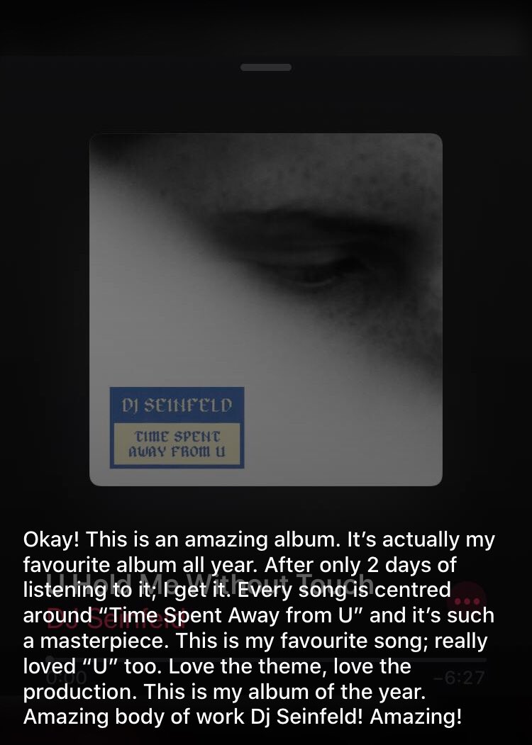 Unitpee's tweet photo. Dear @DJ_Seinfeld, I know I’m late to the party, BUT:

U Hold Me Without Touch ❤️ https://t.co/LblFRu1eij