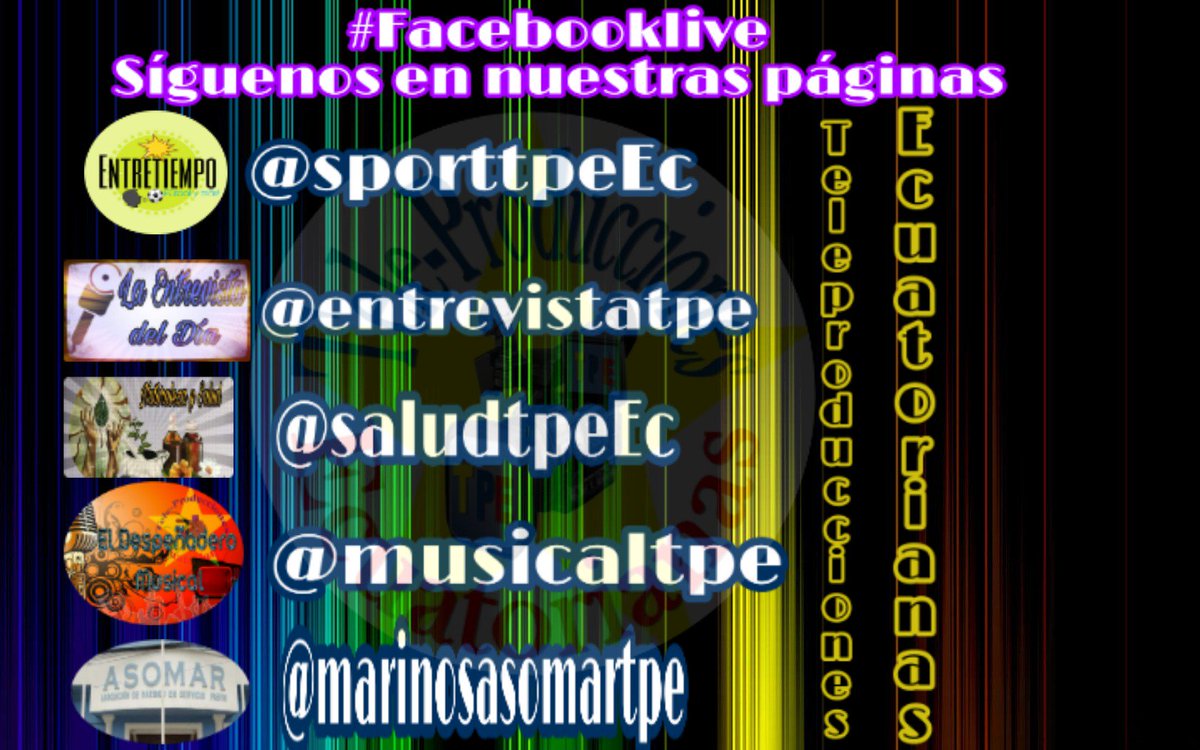 TPEecuador's tweet photo. #EntretiempoDeportivo : @sporttpeEc
#LaEntrevistaDelDía : @entrevistatpe
#ElDespeñaderoMusical : @musicaltpe
#Asomar : @marinosasomartpe
#NaturalezaySalud : @saludtpeEc https://t.co/VWzi3qnWHf