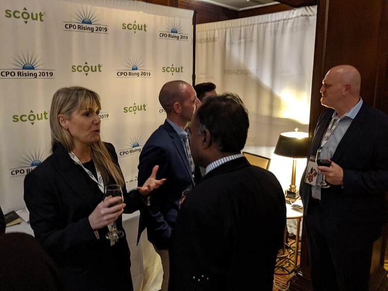 andrewbartolini's tweet photo. Check out the @ScoutRFP team chatting up delegates during #HappyHour at #CPORising2019. Good times were surely had by all. https://t.co/2JPYHbQuHt