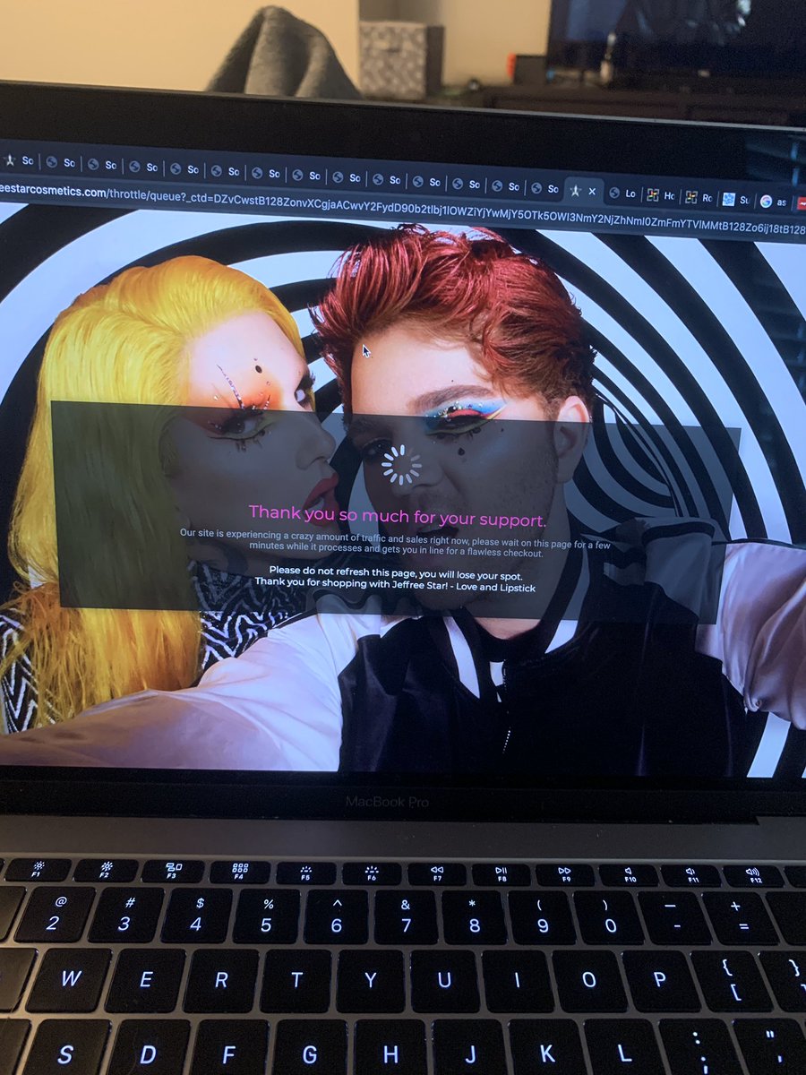 _allytay's tweet photo. @JeffreeStar I’m in the queue stressing out. It let me in here earlier and then crashed. Praying it lets me through this time. https://t.co/zEKGvFWjL0