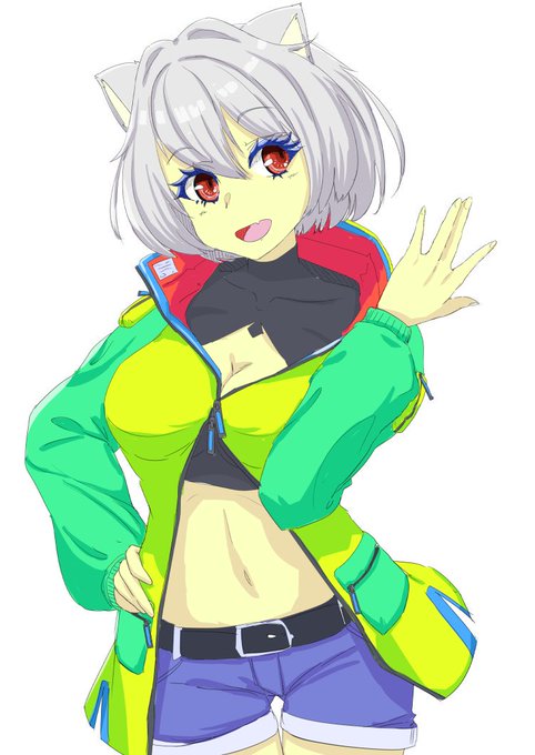 ケモ耳。ざっくり色を置いてみたけど配色難しい。 