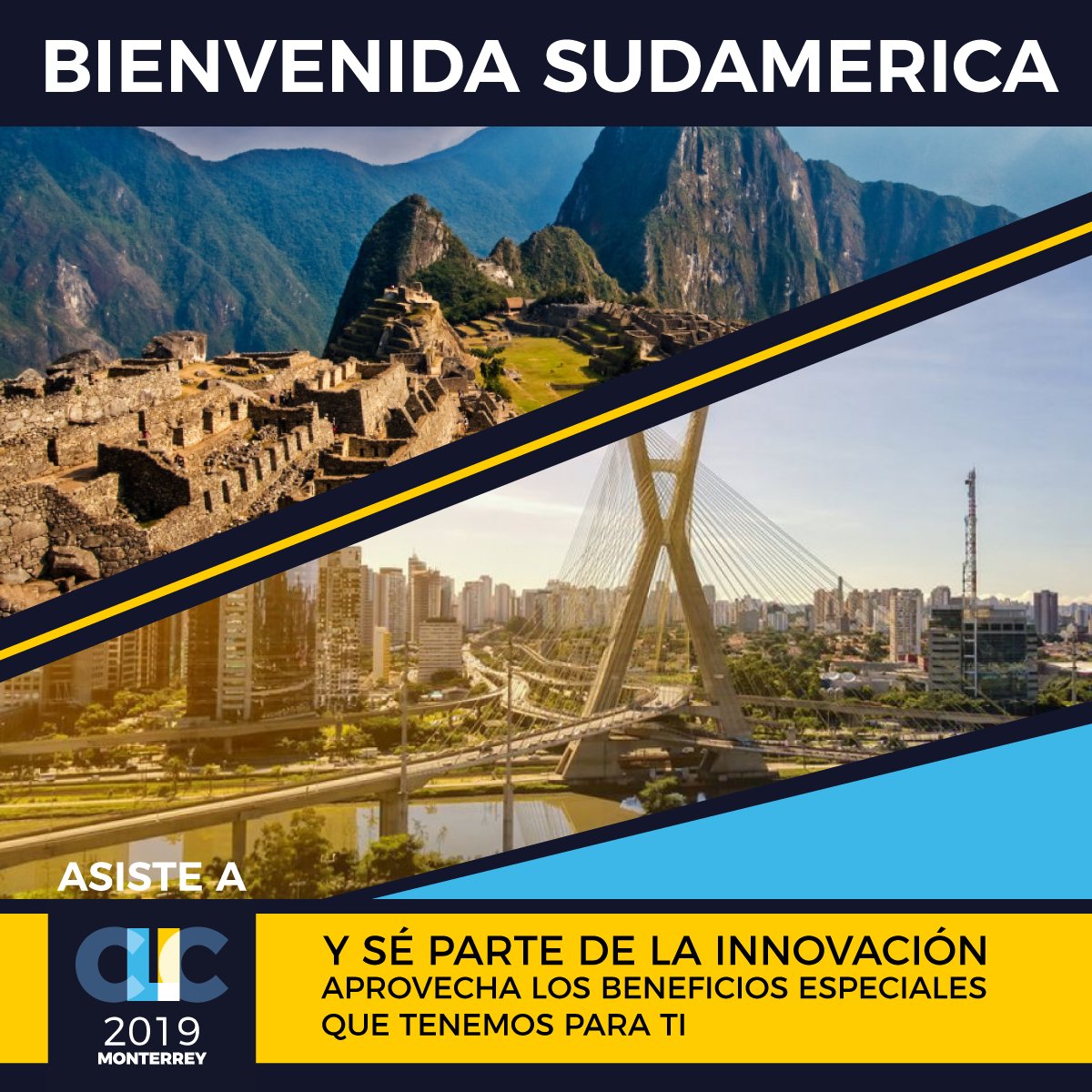 CLIC20191's tweet photo. "Hoy en día SUDAMÉRICA es parte importante en el desarrollo de LEAN Construction, por esto, será un honor contar con su asistencia en CLIC2019. Contáctanos aquí: https://t.co/tJgt9PbpPX y entérate cómo adquirir un descuento especial.
#CLIC2019MX   #ActualízateLEAN https://t.co/XGejDxmDDT