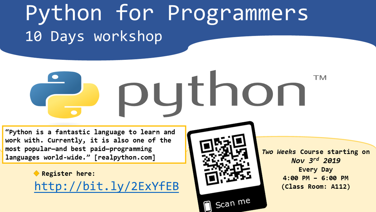 _chapter10_'s tweet photo. #python_for_programmers is starting in less than 48 hours and it will be held at @IbriCT_ https://t.co/m4E6EMYnUm