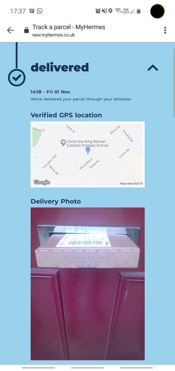 jacobholder1's tweet photo. @Hermesparcels  do you think this is an acceptable way to confirm a delivery of a parcel?

Obviously I never received this as someone has stolen this from my front door. 

Please investigate into this. https://t.co/nCbkschBg1