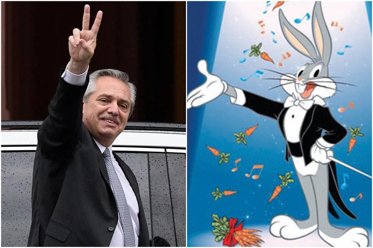 LANACION's tweet photo. Alberto Fernández criticó a Bugs Bunny: dijo que es "un estafador" y una mala influencia https://t.co/ZYAsVIeDyA https://t.co/R6xw4ih8IV