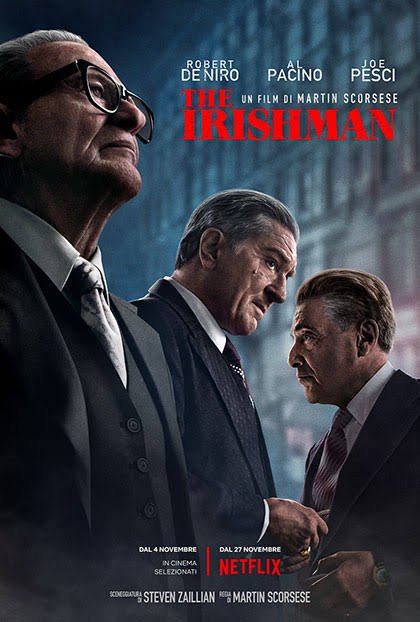 #TheIrishman  Non vedo l'ora di vederlo. Esce il 4 Novembre al  Quattro Fontane appena  rinnovato, così prendo due piccioni con una fava! Resterà solo fino al 6, poi su Netflix. Almeno la prima volta voglio vederlo al cinema. #MartinScorsese #AlPacino #RobertDeNiro  i tre leoni