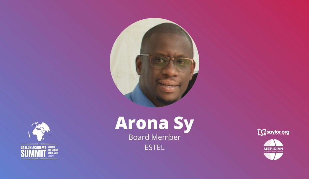 saylordotorg's tweet photo. We're looking forward to having Arona Sy, from @EstelDakar, join us and @MeridianIntl for our summit on Closing the #GlobalSkillsGap.

#SaylorSummit19: Join us on Nov 14-15 in Washington DC ➡️ https://t.co/efh4Yi6E0r https://t.co/YRwPVIF06c