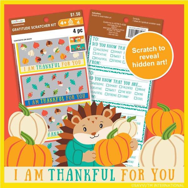 SavviStuff's tweet photo. ๐ November is a perfect time to reflect on all we are grateful for. Our Gratitude Scratcher Kit @MichaelsStores is a great way for children to spread kindness. Pick up a kit today& let your child surprise those that mean so much. ๐ #SavviFun #ThankfulNovember #SpreadKindness https://t.co/79ACKjj47N