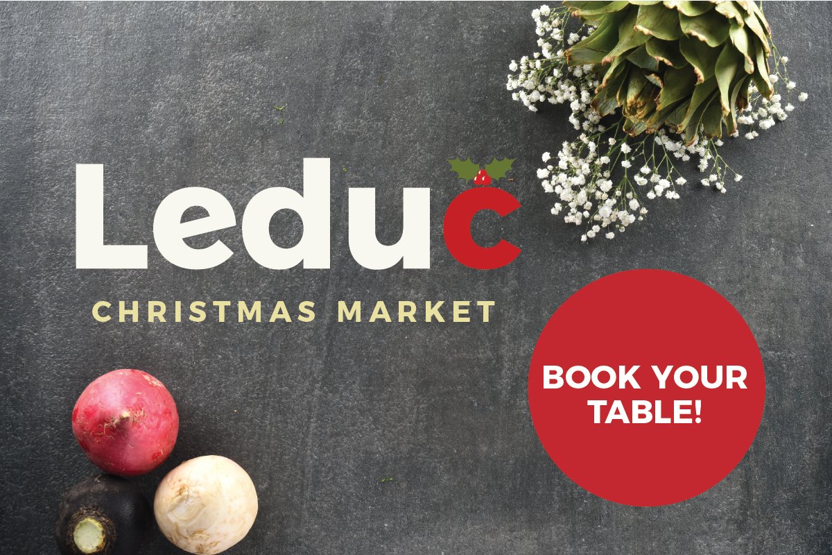 LeducMarket's tweet photo. It's Nov. 1, we can officially talk about Christmas, right? :-) Have you booked your table for the Leduc Christmas Market? It's happening Dec. 7, 10-4 at @Leducreccentre. https://t.co/8KFQs9pXY9 https://t.co/0wEw2OOX7V