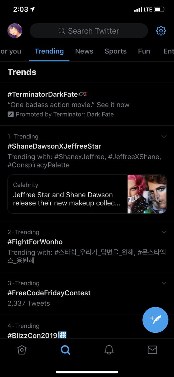 Look whose #1 on #trending currently!! You broke the internet!! Maybe it was a #Conspiracy?? Go <a href="/shanedawson/">Shane Dawson</a> and <a href="/JeffreeStar/">Jeffree Star</a> now back to waiting for my checkout to go through. #ConspiracyPalette #ConspiracyCollection #novemberwish