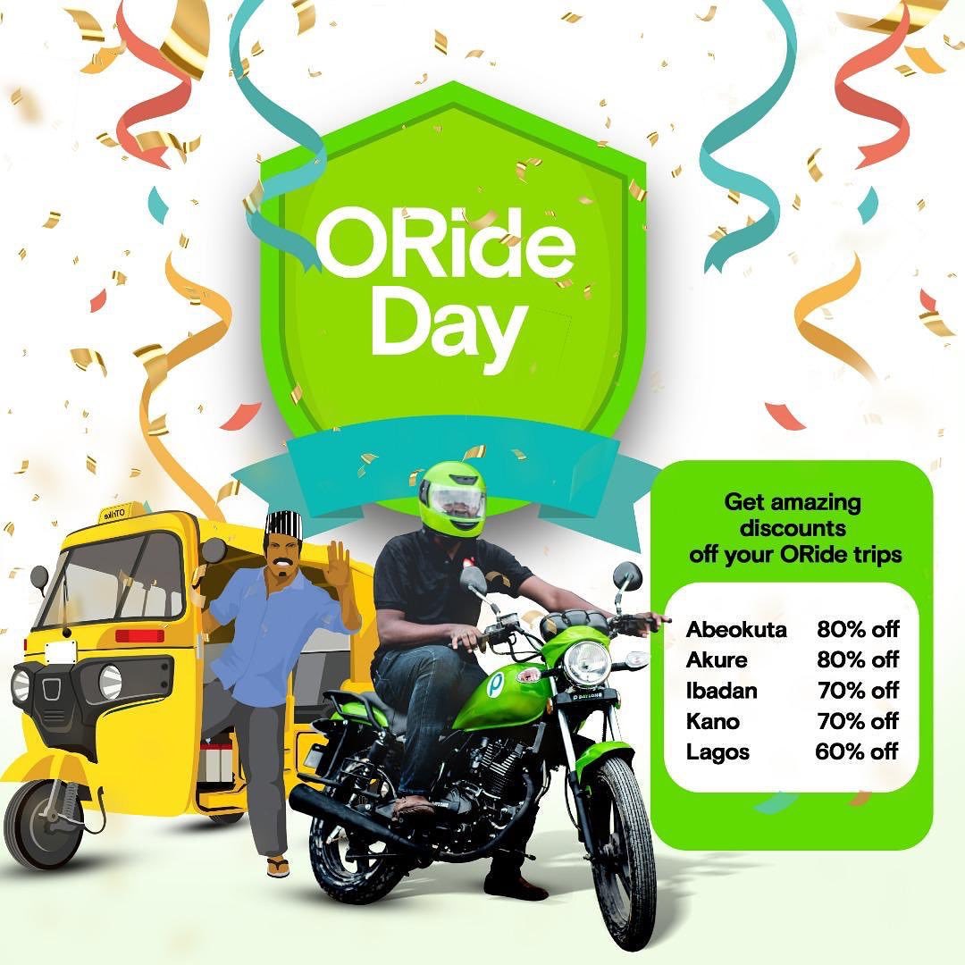 ExplorewitTunde's tweet photo. You can still enjoy the amazing discount today as the celebration is still on.
#ORideDay #oride https://t.co/Wtq7mzbgWc