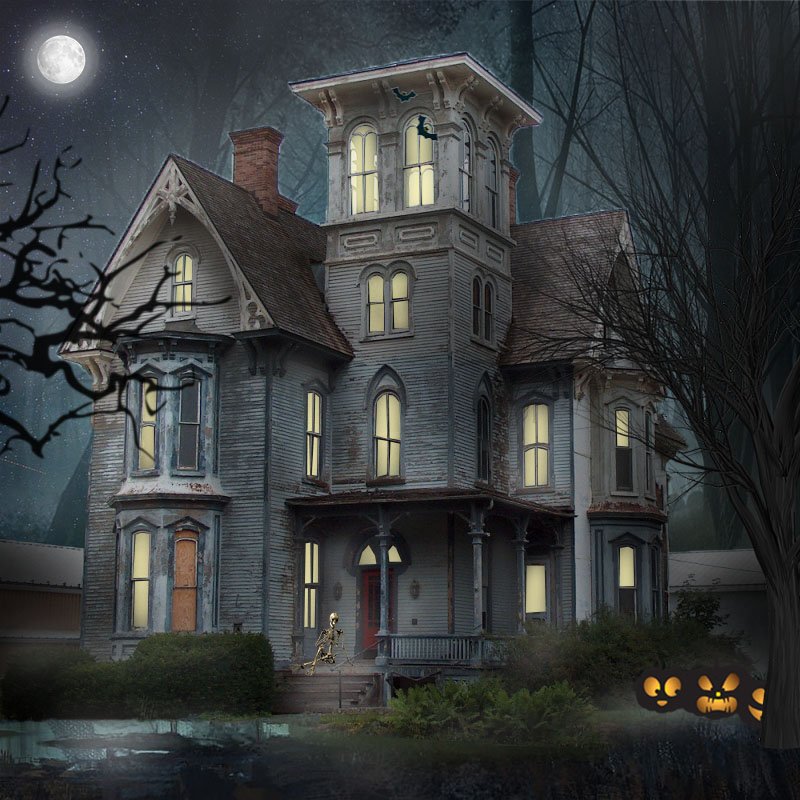 NonnaSomleva's tweet photo. @Photoshop Spooky house #HocusPhocus #photoshop 👻🕸️🎃 https://t.co/o2ncokEAkc