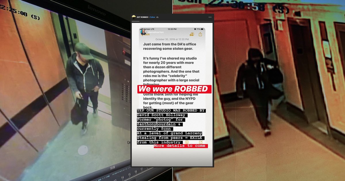 petapixel's tweet image. CNN photographer stole $15,000 of gear from fellow photogs at NYC studio: petapixel.com/2019/11/01/ant…