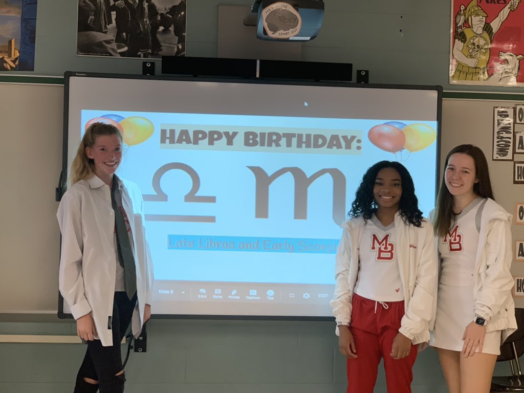RSLeadtoAchieve's tweet photo. It’s that time of month again! 😀Providing opportunities for my students to celebrate each other always brings me joy! 🥰 Happy Birthday #Libra and #Scorpio Kiddos! 🤗🎂🎈♎️♏️ #Signabrations #BuildingCommunity 🏘#AmericanStudies2020 🧐📚 https://t.co/lJSfkLJLaA