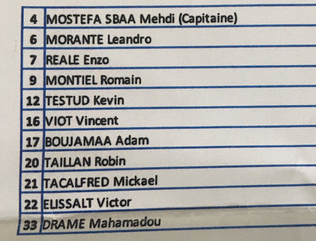 BeTournier's tweet photo. Première composition de Stéphane Santini et déjà des choix forts. Coup d’envoi dans 45 minutes ! #ASBUSBCO https://t.co/38KDkGlaXQ