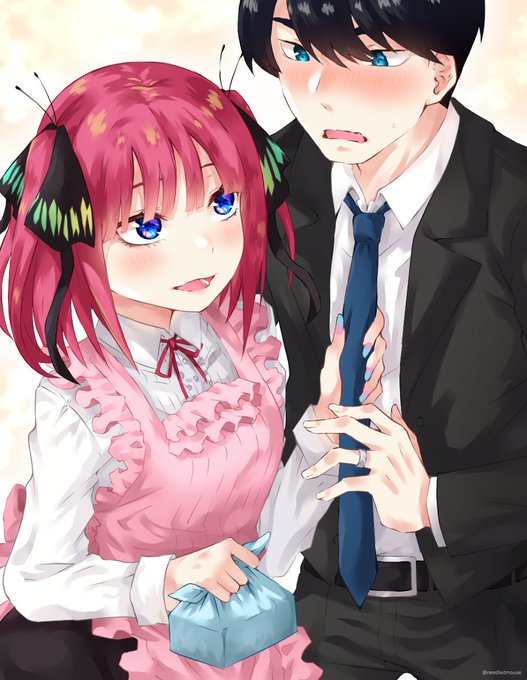 NeedledMouseさんがTwitterに投稿した中野二乃(五等分の花嫁)のイラスト。