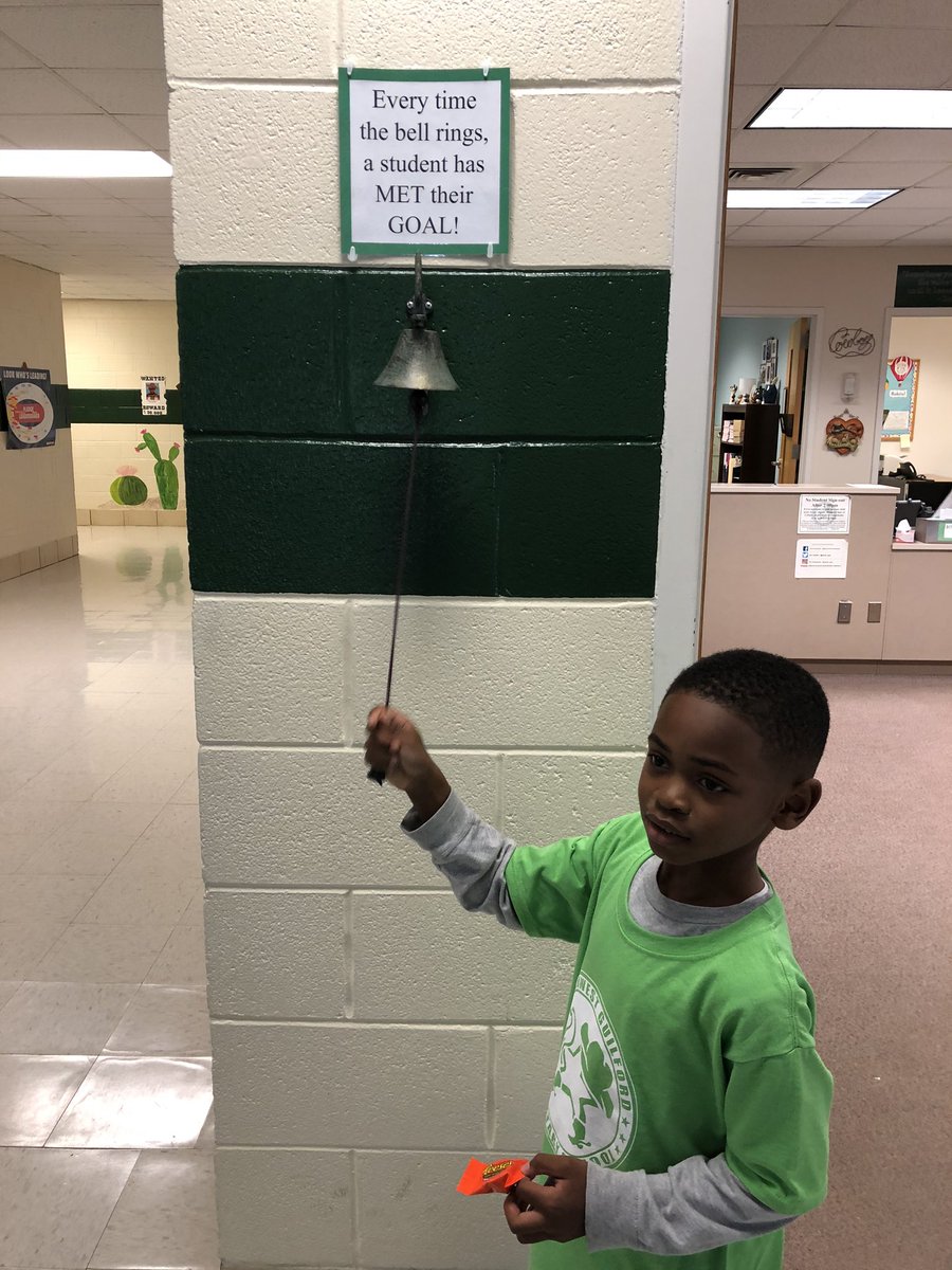 SWES_GCS's tweet photo. Congratulations to Terrion for being able to ring the school bell of success today. So proud of you @GCSchoolsNC @GCS_SEL_Office @GCS_LA7 https://t.co/i7P3VXhOui