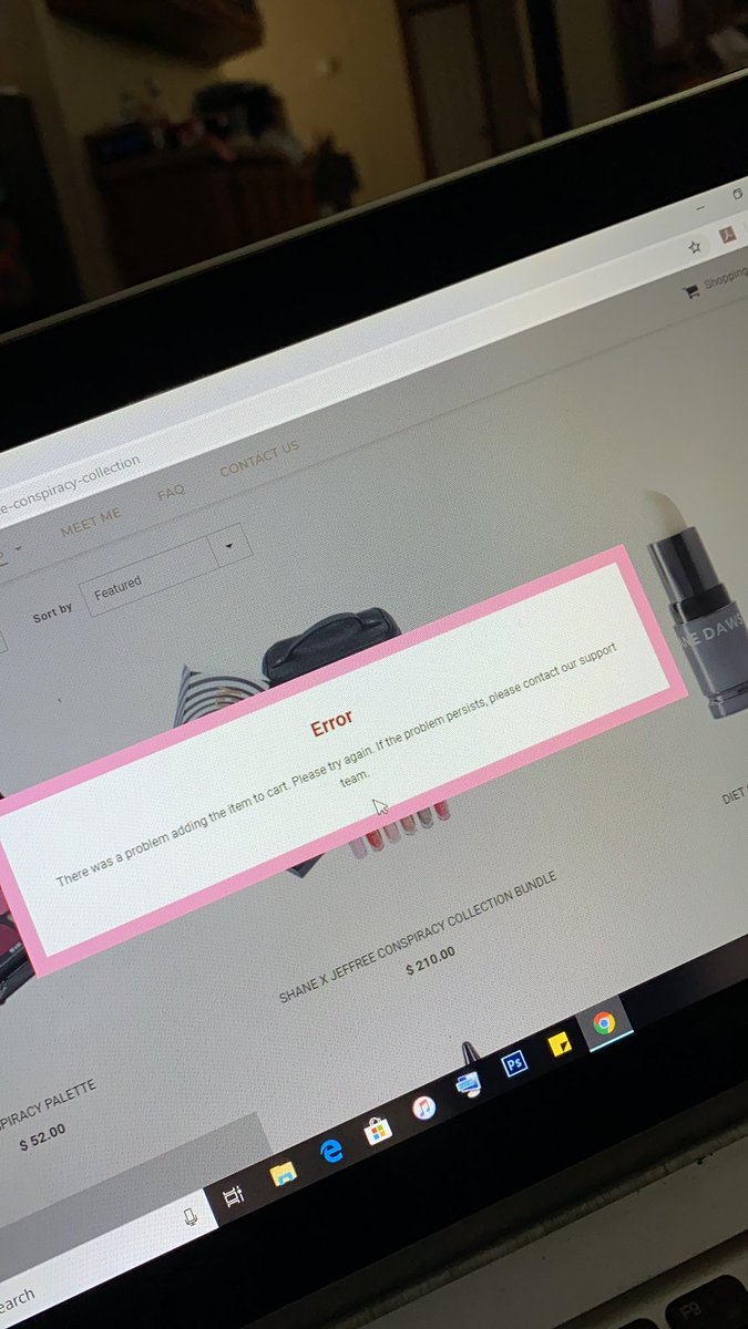 CombatDoll22's tweet photo. Literally home crying cause it won’t let me add items to my cart! I just wanna support my two favorite people with this ground breaking launch!! 😭😭😭😭 @JeffreeStar @shanedawson https://t.co/EL1dr9B3Fr
