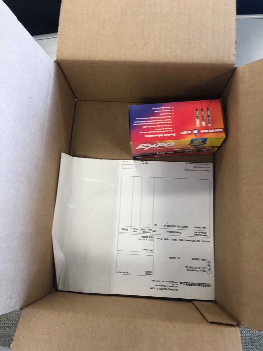 Mfredgrassi's tweet image. Here is what happens when a math teacher receives a large box from amazon with a small box of pencils in it!  She has her class figure out how much space was wasted!  #whatawaste @StLukesSchool 
@amazon @JeffBezos