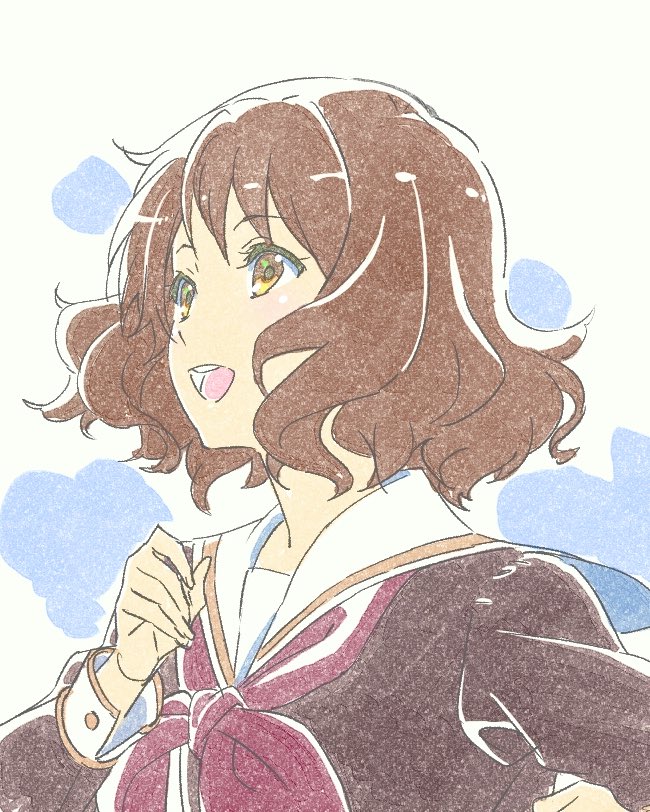 oumae kumiko 1girl kitauji high school uniform school uniform solo brown hair neckerchief sailor collar  illustration images