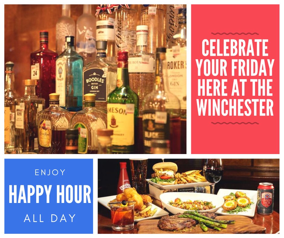 😀It's #Friday and it's time to celebrate! We've got our awesome #HappyHour #drink specials available ALL DAY as well as delicious food options! Come on out and have some fun! 😋