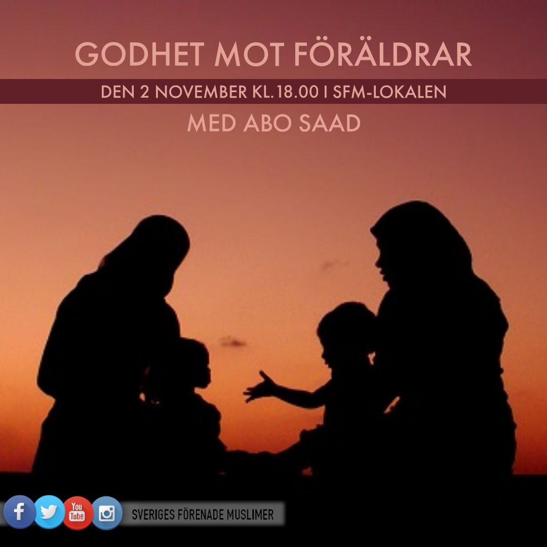 SFMuslimer's tweet photo. Abu saad kommer att hålla en påminnelse på
lördag för att betona och lära oss om vår plikt
mot föräldrar. Glöm inte att sprida detta! Ta medvänner och spendera er helg med att påminna ersjälva om er religion ! https://t.co/a8woPeCiS2