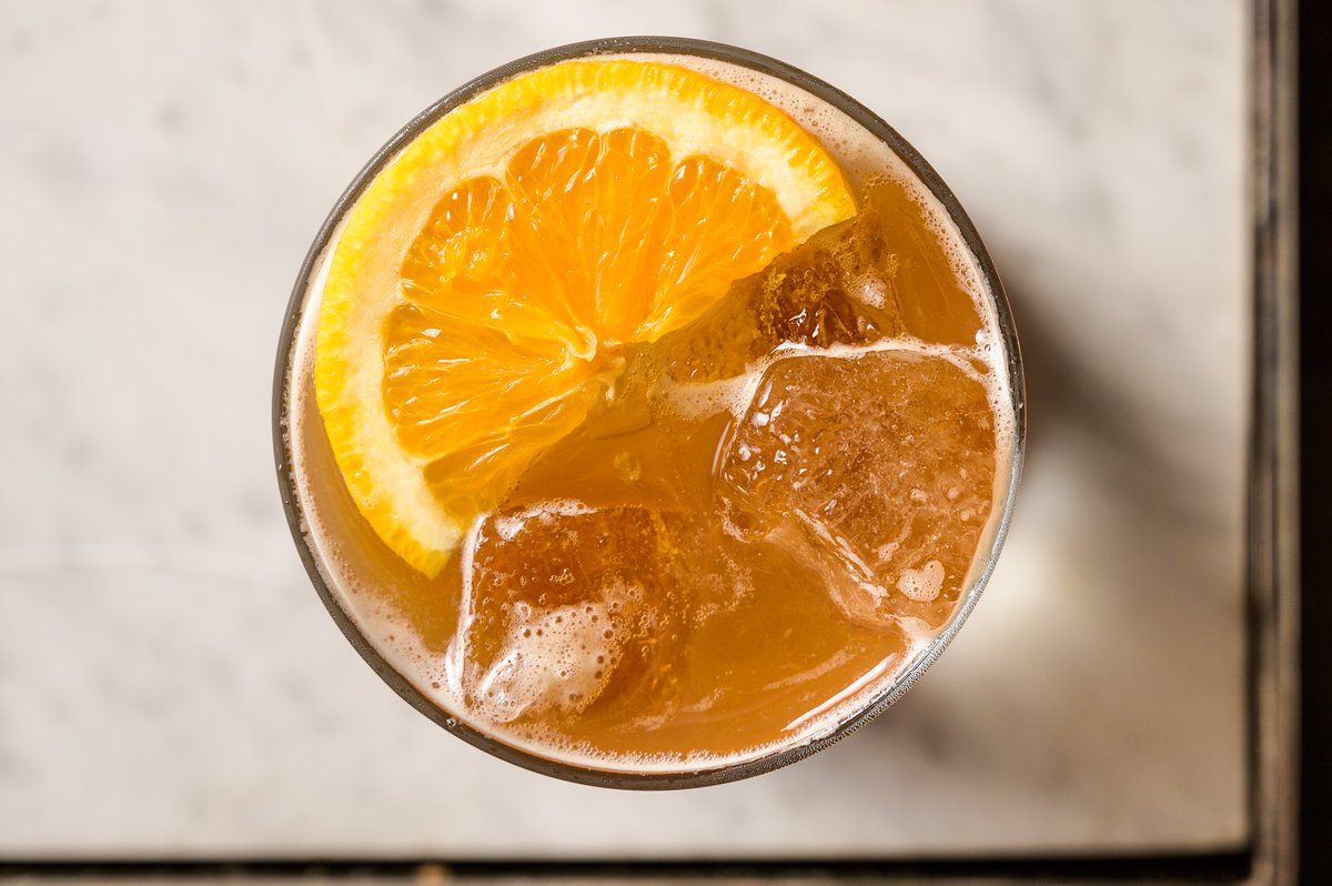 Cheers to #FaithfulFriday!⁣
⁣
Join us for happy hour all evening long from 4:00pm to close, you’ve earned it.⁣
⁣
✨STARRY EYES ✨⁣
laird's apple brandy⁣
spytail rum⁣
absinthe⁣
orgeat⁣
coconut cream