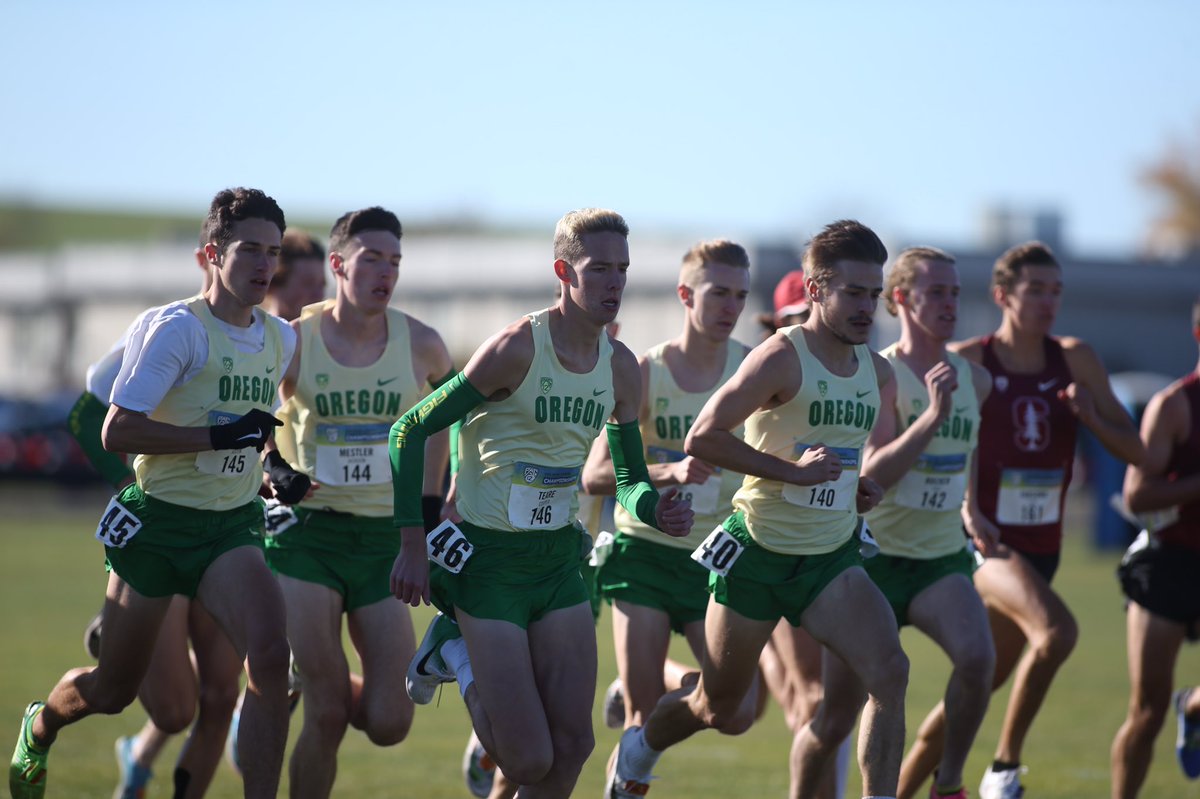 Team and individual <a href="/pac12/">Pac-12 Conference</a> runner-up in Monmouth!

<a href="/CooperTeare/">cooper!!</a> (23:05.7) takes second , <a href="/J_West96/">James West</a> (23:20.0) in ninth overall. Team (57 points) places scoring 5️⃣ inside the top 17. 

#GoDucks