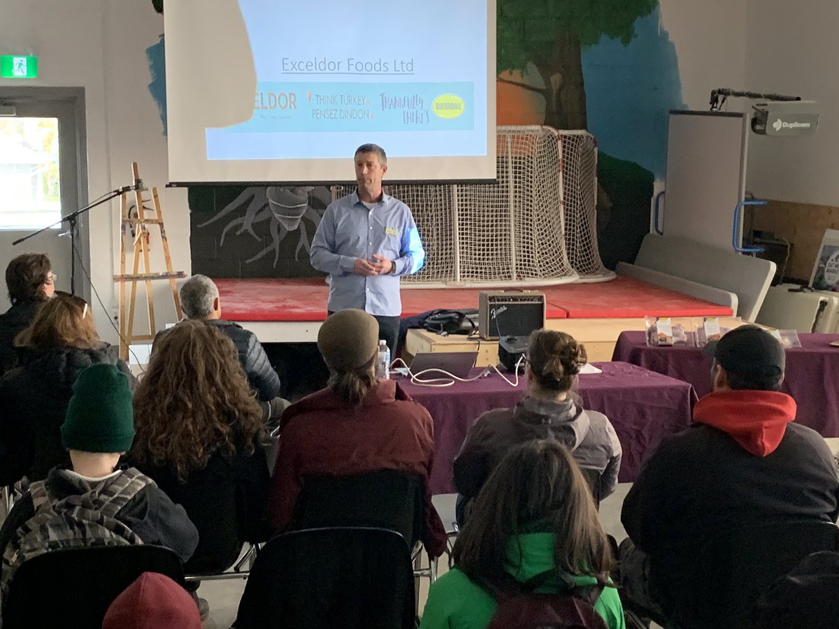 GreyCounty's tweet photo. Craig Shaw, “Turkey Expert” and general manager of Exceldor Foods in Hanover is speaking about turkey consumption, Exceldor as a community partner supporting youth, industry trends and more. #Ag40 #MadeInGrey https://t.co/1MeZm5nmFL