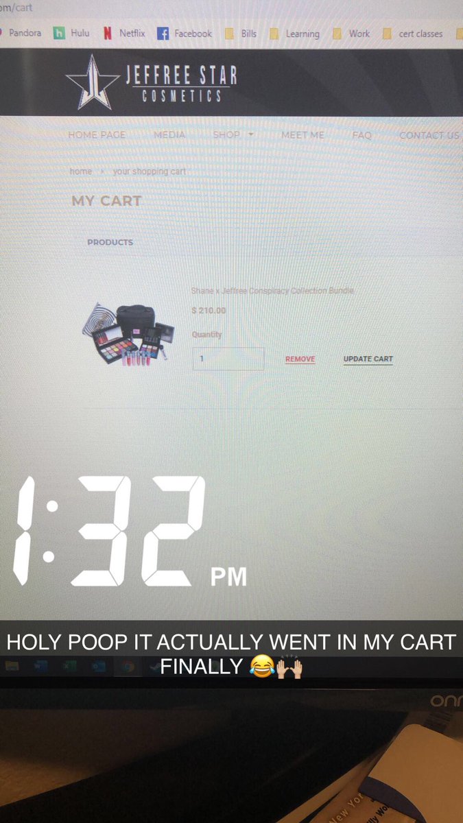 Polished_Pixie's tweet photo. Update!!! It's in my cart and I'm in line to checkout! Wish me luck! I've never been so hyped or stressed over makeup before 😂 so exhilarating 😂 @shanedawson @JeffreeStar #ShanexJeffree https://t.co/wInHoY98Zm
