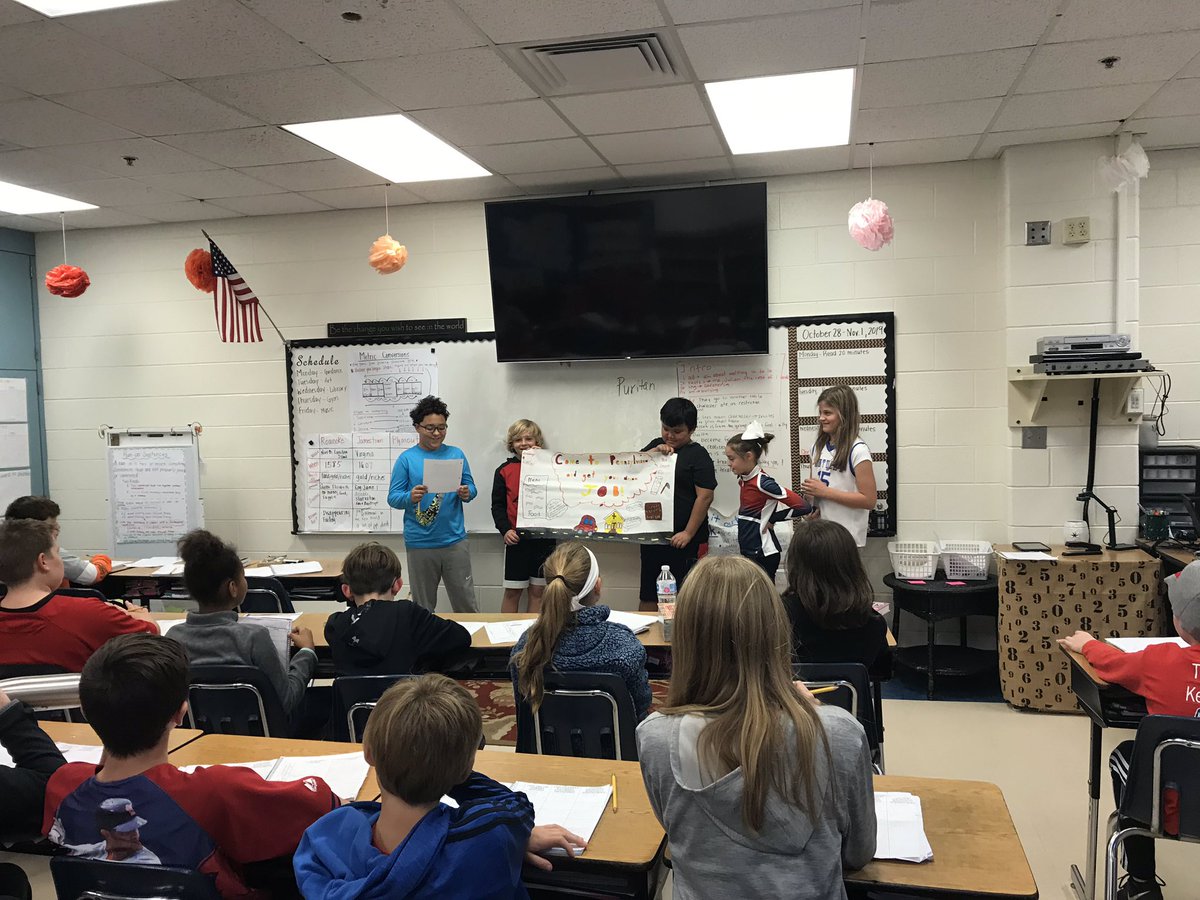 haleyembry's tweet photo. This week weโve been learning about the 13 colonies. Students were assigned 1 colony to research & design a billboard + a 1-minutes sales presentation to persuade the class to come live in their colony! #5thIsFun ! ๐คฉ https://t.co/PYwDlc8Isp
